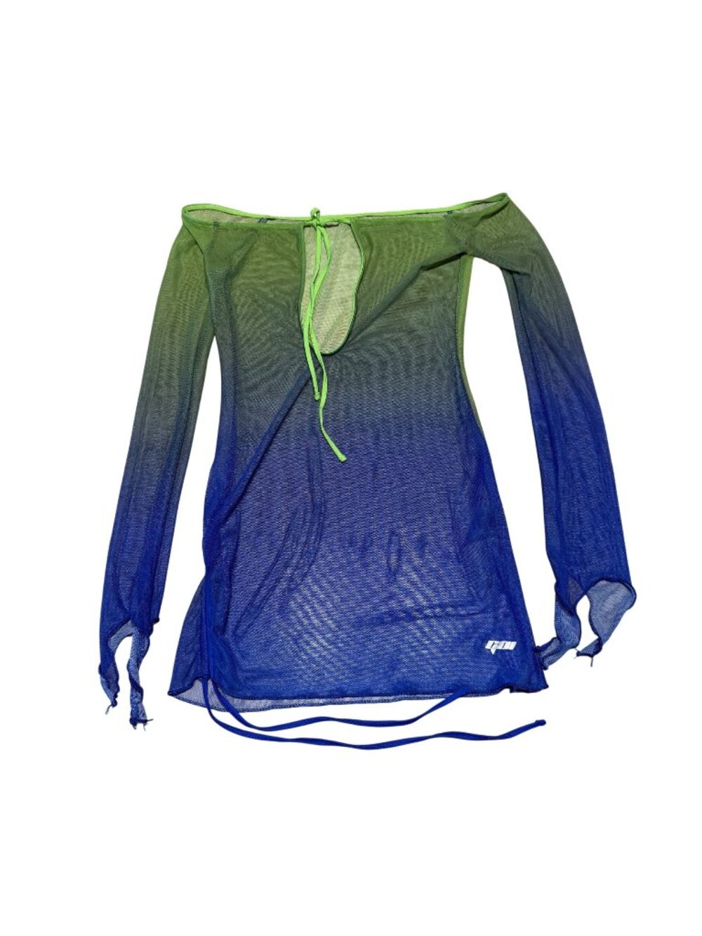 Goi Swimwear Green Blue Ombre Swim Mini Cover-Up Women's Size Small S